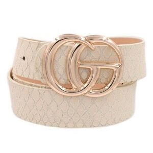 🆕🤍SHINY GOLD CREAM SNAKE BELT